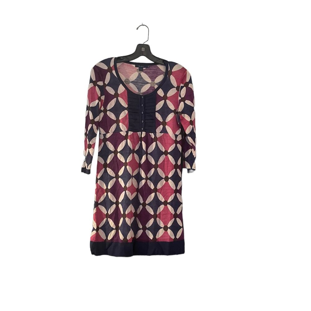 Boden Woman’s Dress Sz 12 Light 100% Wool Geometric Pattern Contemporary